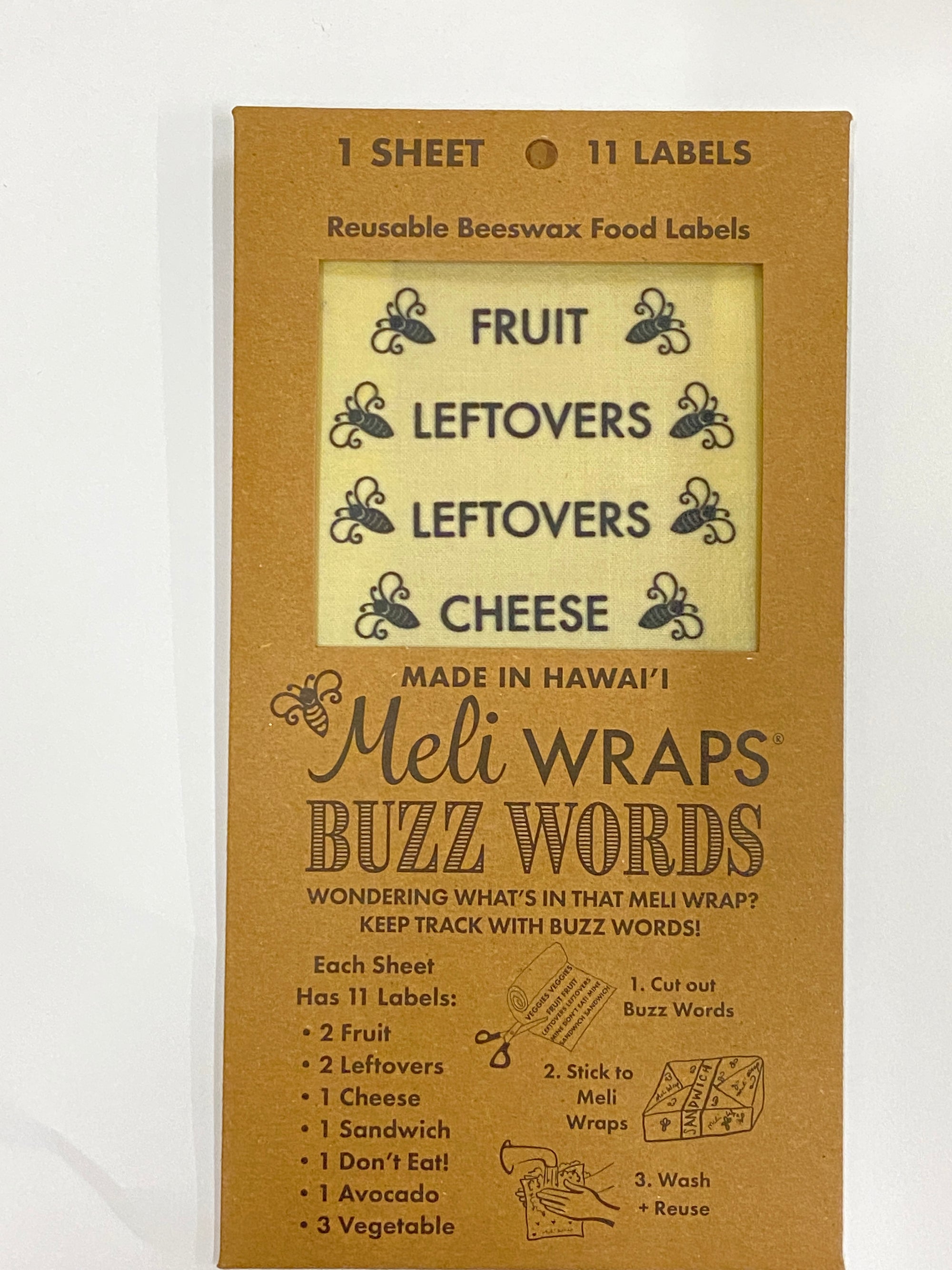 Buzz Words- Beeswax Wrap Food Labels