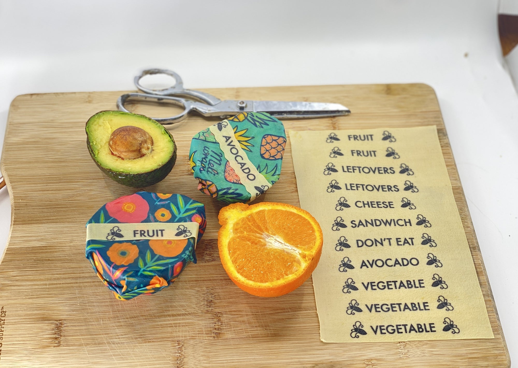 Buzz Words- Beeswax Wrap Food Labels