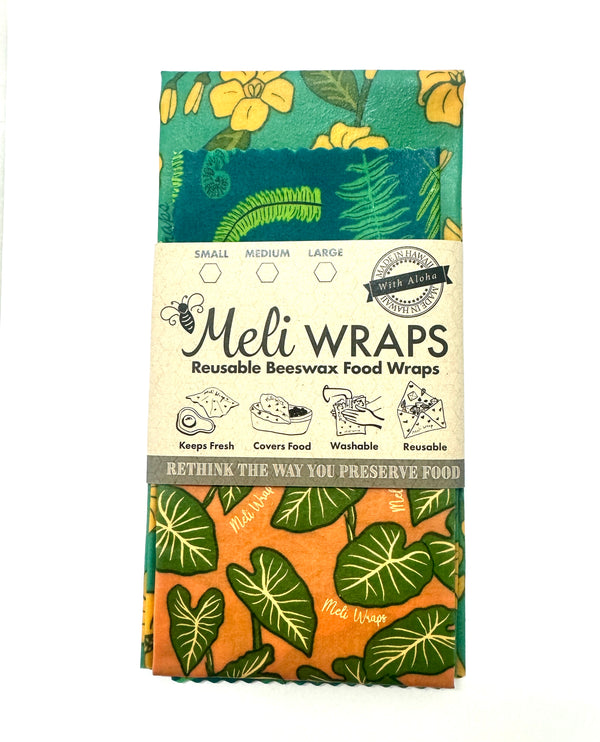 Meli Wraps Beeswax Wrap Variety Pack - Hawaiiana Print