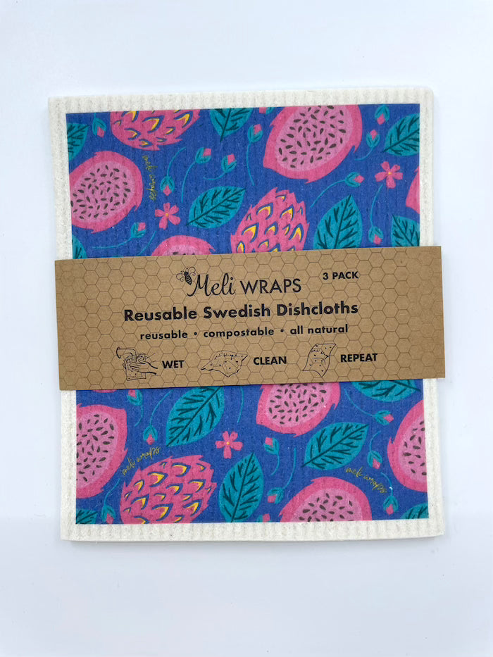 Dragonfruit Swedish Dish Cloth Set of 3