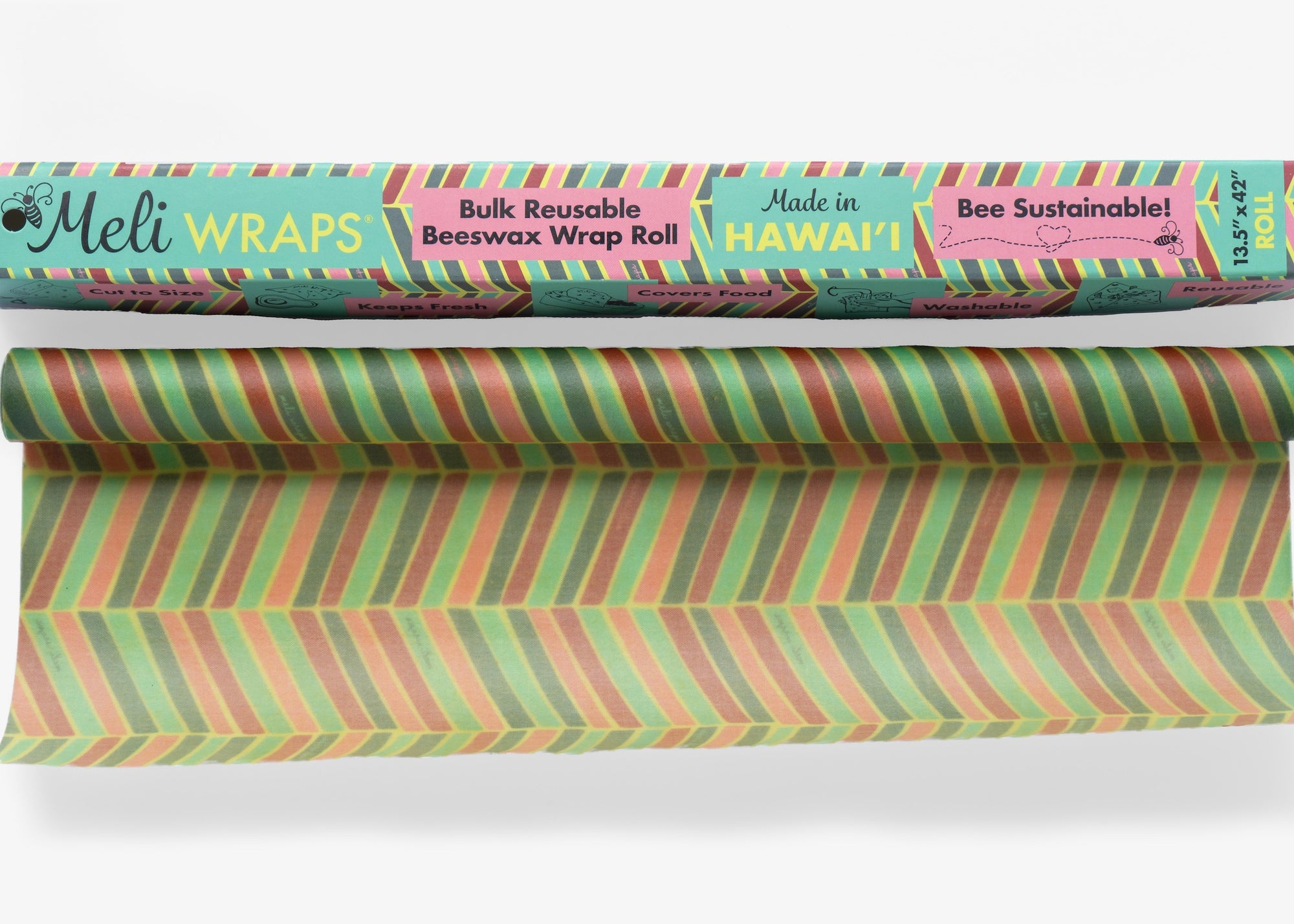 Beeswax Wrap Bulk Roll - Chevron Print