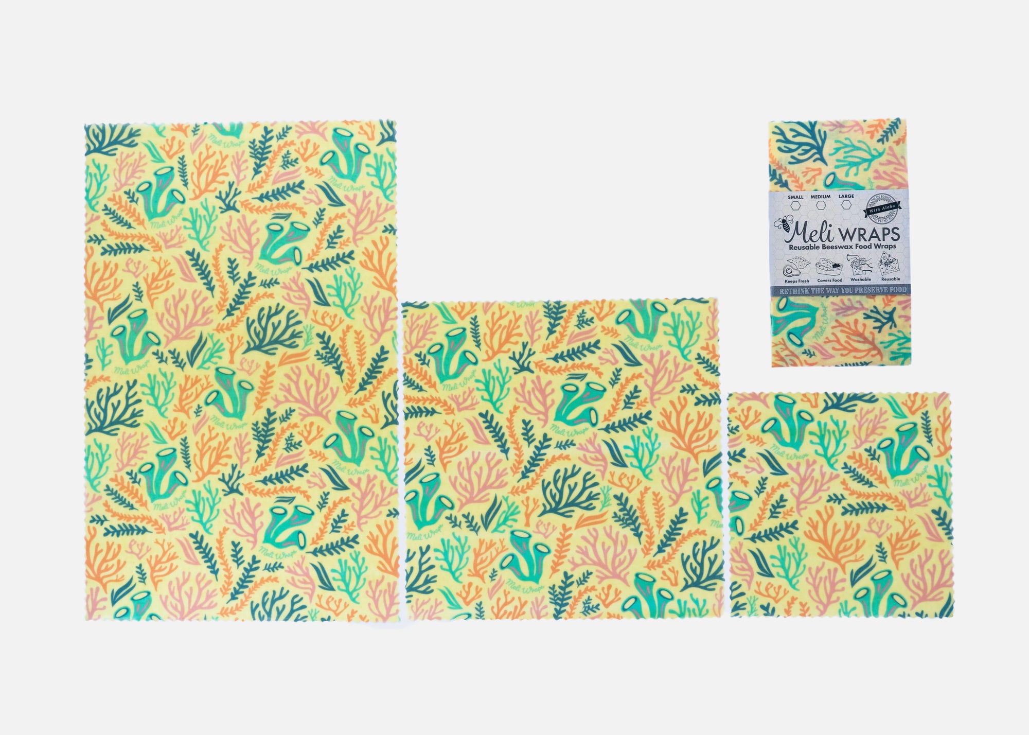 Beeswax Food Wrap - Reef Print