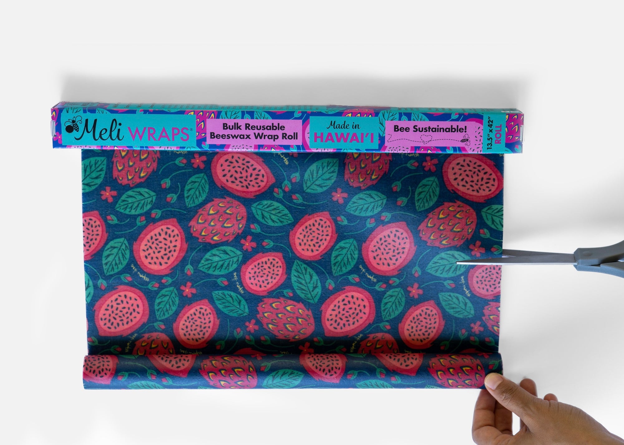 Beeswax Wrap Bulk Roll - Dragonfruit Print