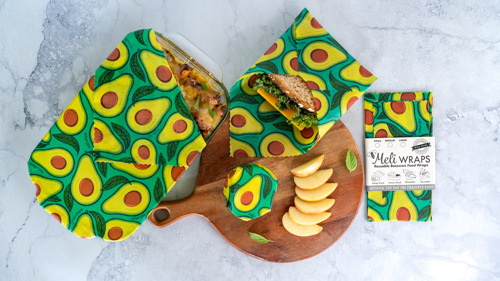 Beeswax Wrap Bulk Roll - Avocado Print