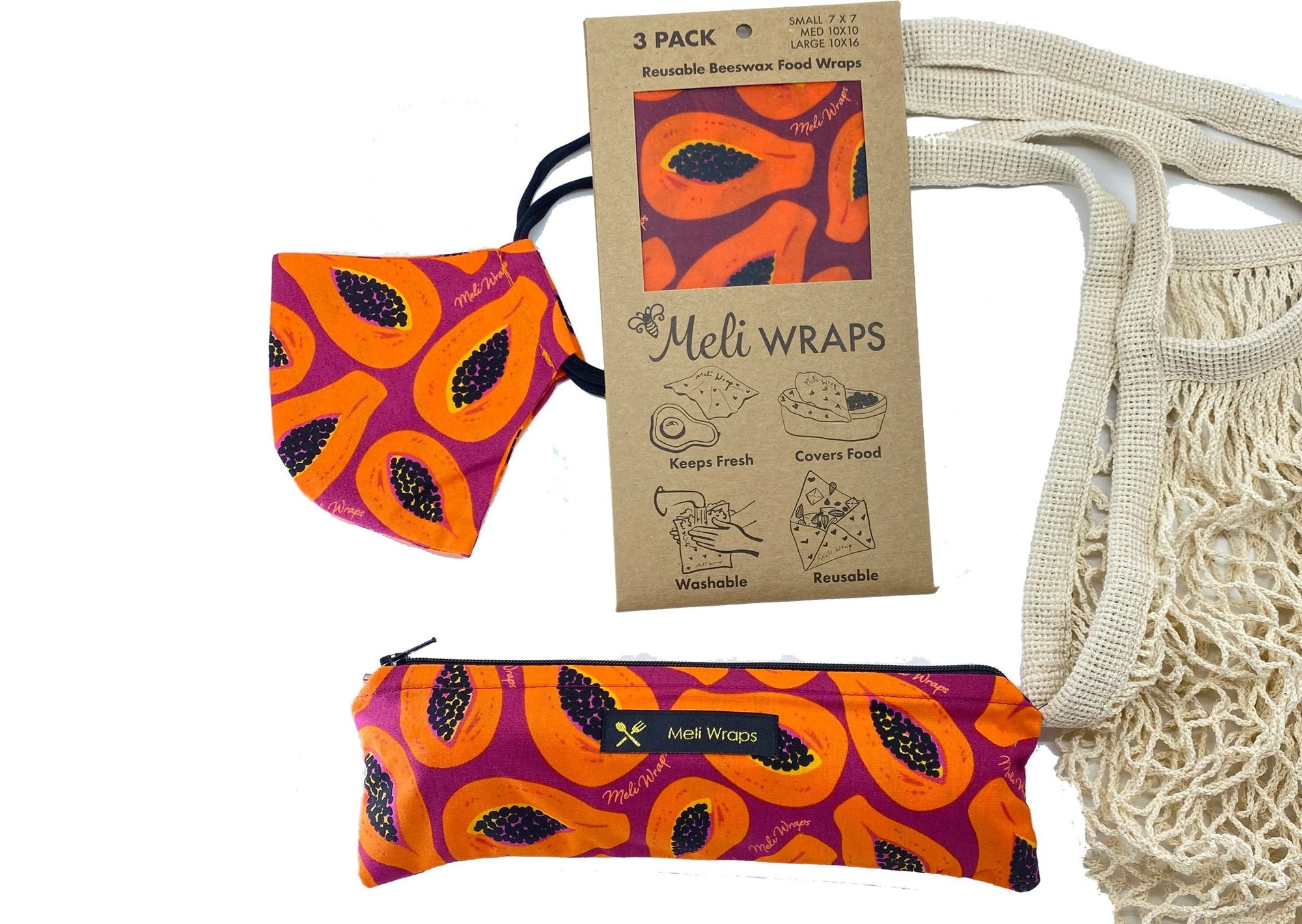 Meli Wraps Care Collection Purple Papaya Care Pack