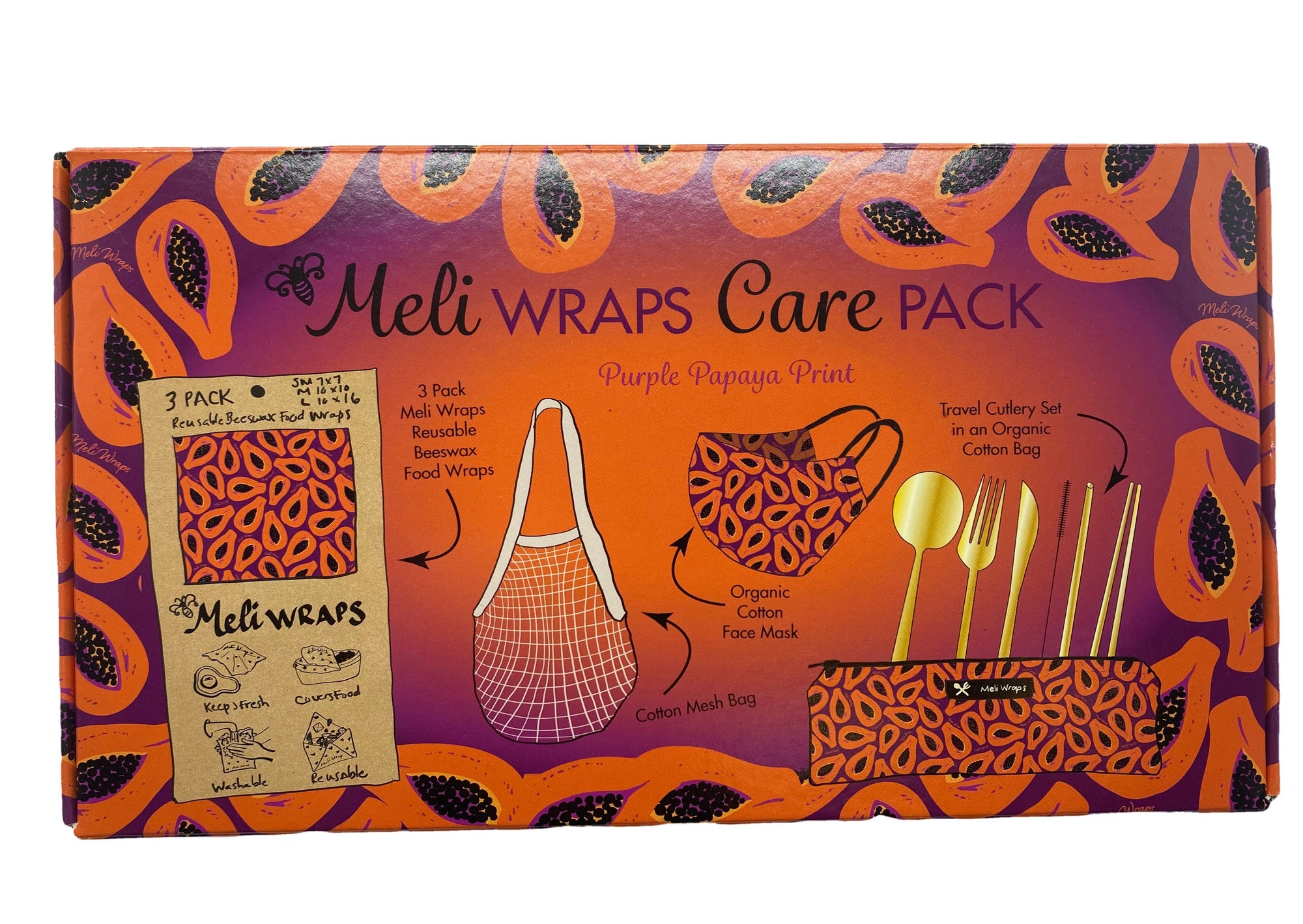 Meli Wraps Care Collection Purple Papaya Care Pack