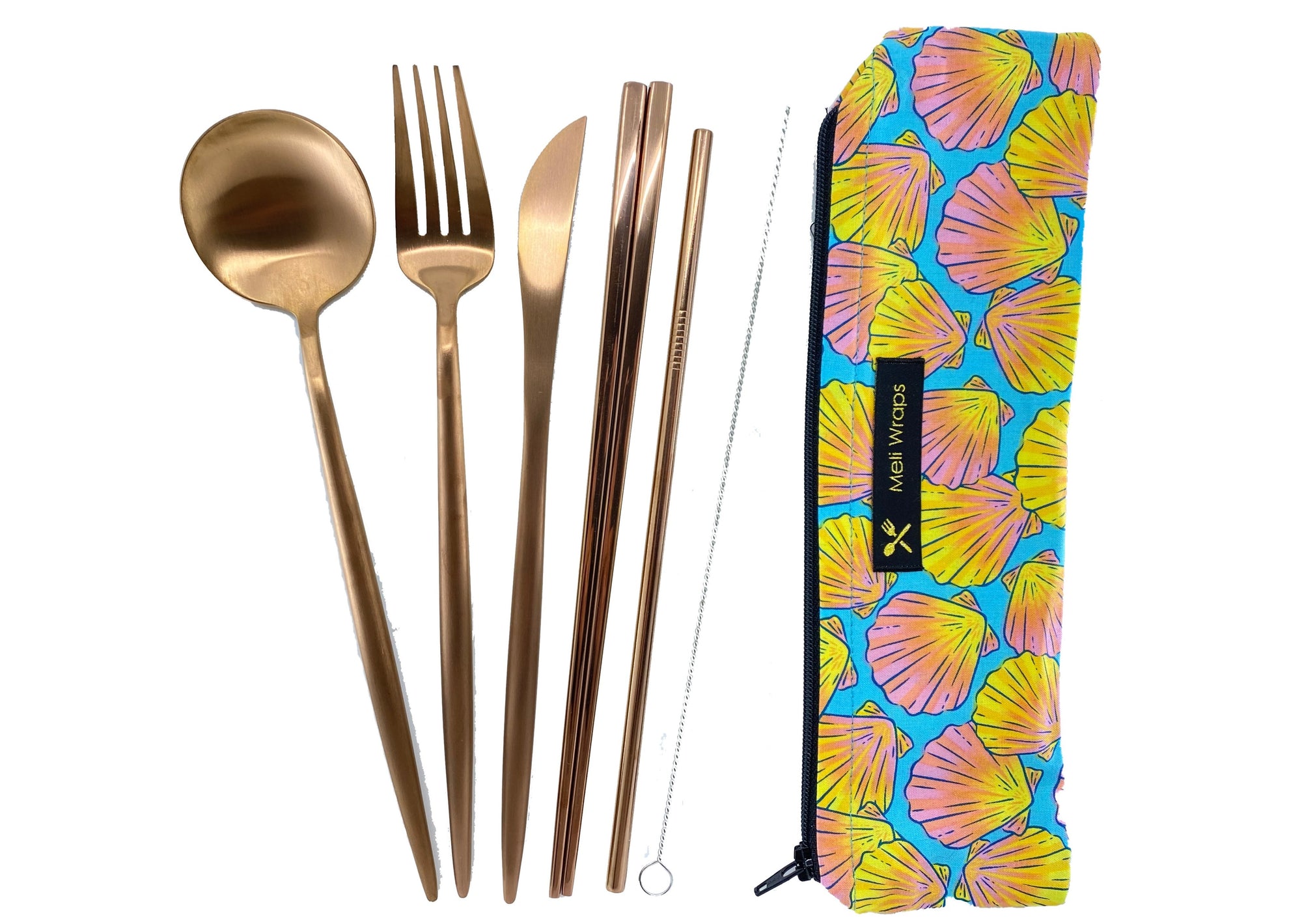 Meli Wraps Reusable Cutlery Set- Shells
