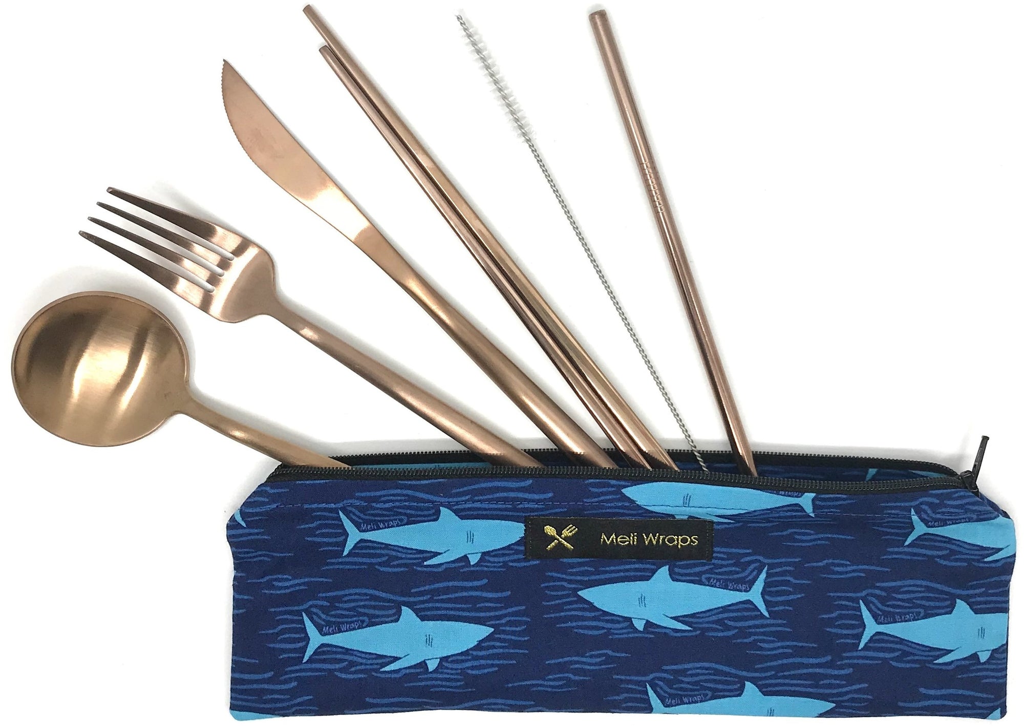 Meli Wraps Reusable Cutlery Set-Shark