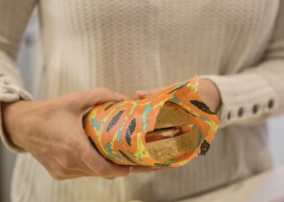 Beeswax Food Wrap - Tropical Papaya Print