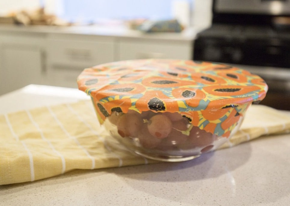 Beeswax Food Wrap - Tropical Papaya Print