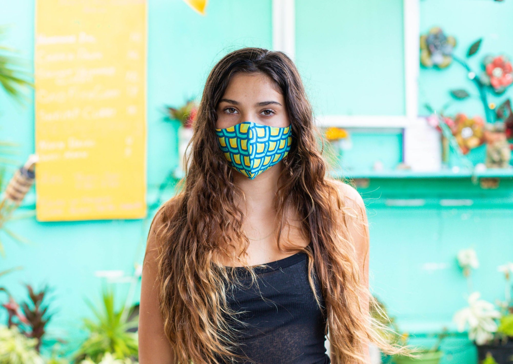 Meli Wraps 100% GOTS Organic Cotton Large Face Mask - Scales Print