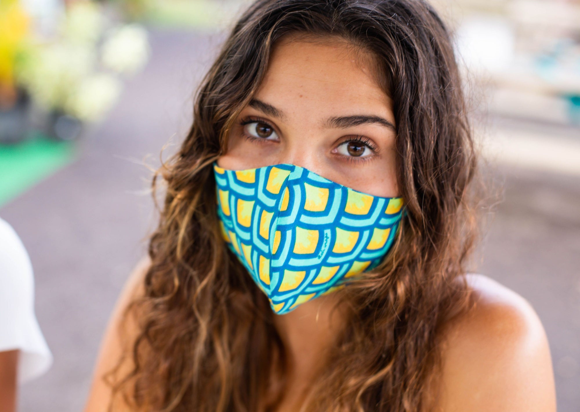 Meli Wraps 100% GOTS Organic Cotton Large Face Mask - Scales Print