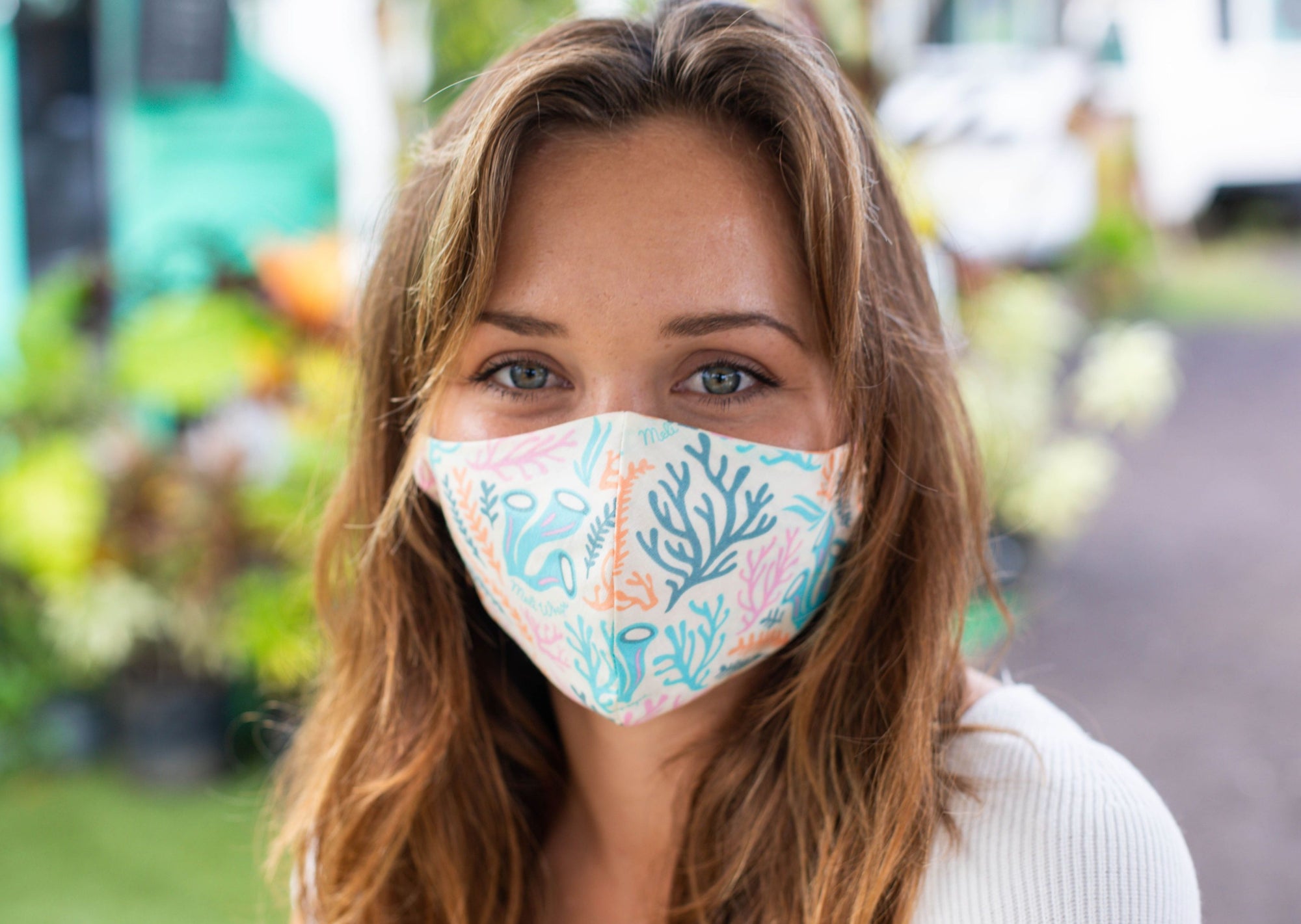 Meli Wraps 100% GOTS Organic Cotton Face Mask - Reef Print