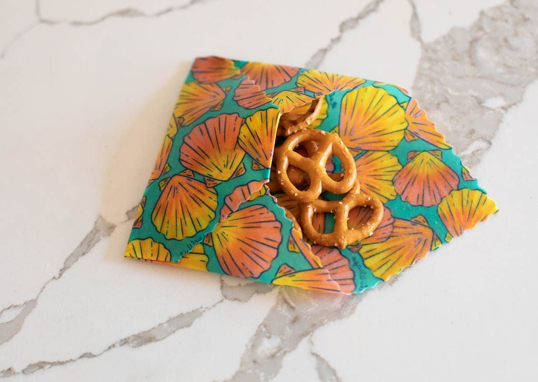 Beeswax Wrap Bulk Roll - Shells Print