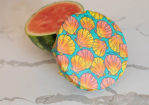 Beeswax Wrap Bulk Roll - Shells Print - Meli Wraps