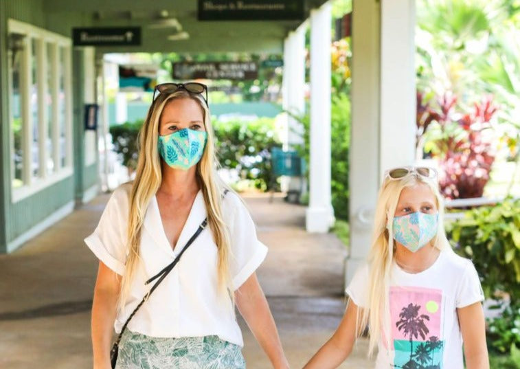 Meli Wraps 100% GOTS Organic Cotton Large Face Mask - Lau Print