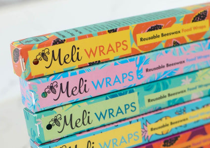 Meli Wraps Beeswax Wraps photo of a bulk roll of beeswax wraps in tropical papaya print