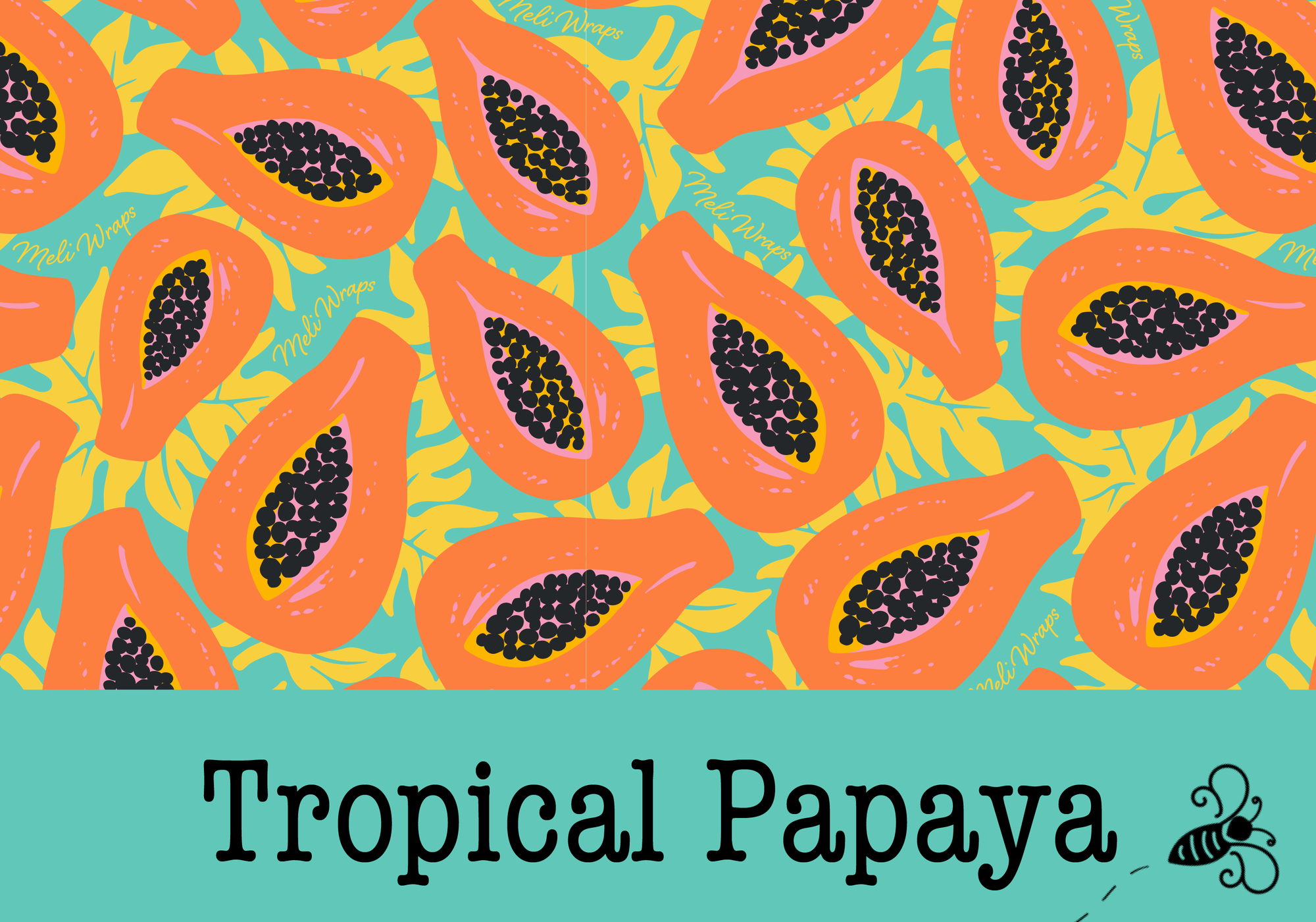 Beeswax Wrap Bulk Roll - Tropical Papaya Print