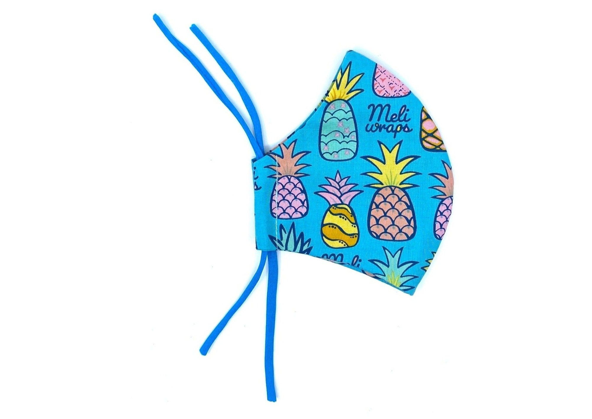 Meli Wraps 100% GOTS Organic Cotton Face Mask - Pineapple print