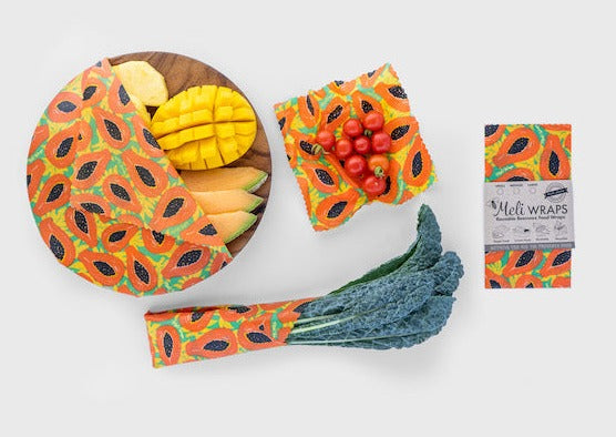 Beeswax Food Wrap - Tropical Papaya Print