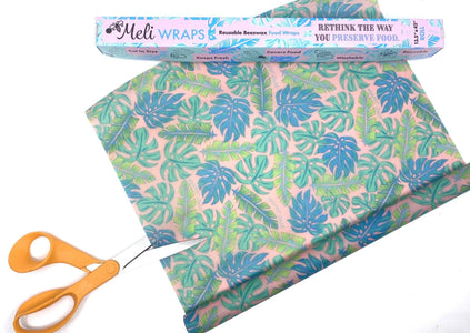 Meli Wraps Beeswax Wraps photo of a bulk roll of beeswax wraps in kahanu print