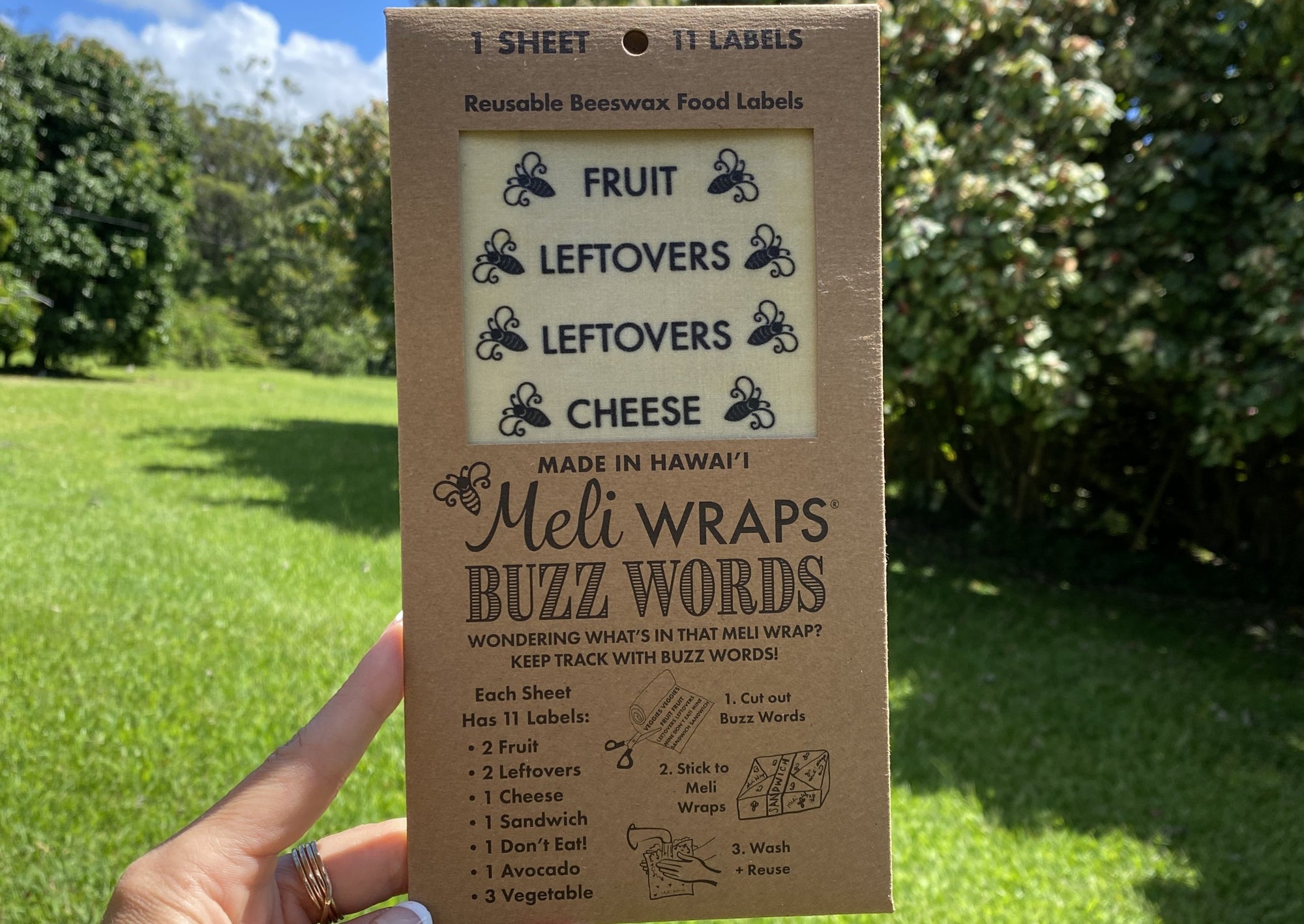 Buzz Words- Beeswax Wrap Food Labels