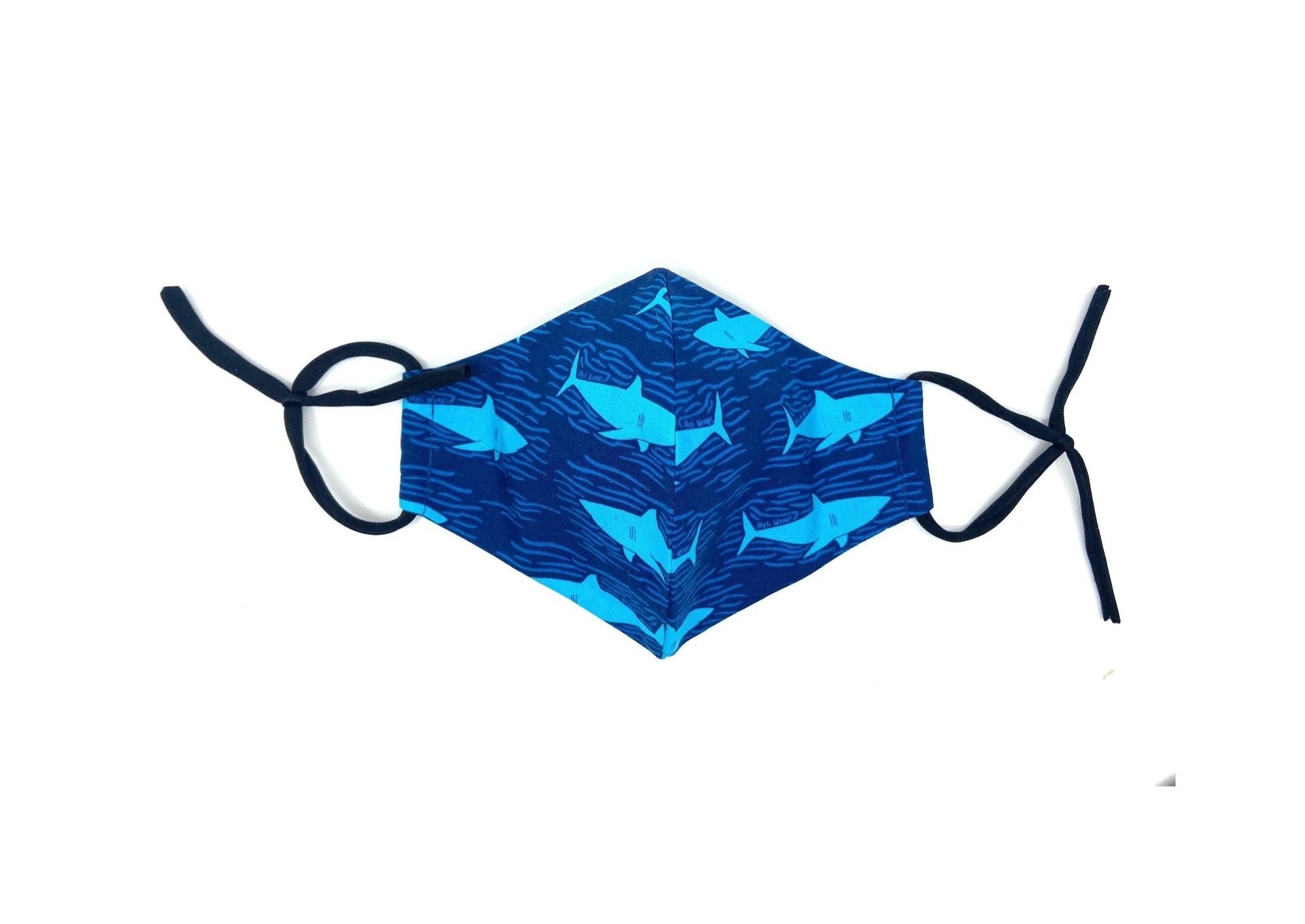 Meli Wraps 100% GOTS Organic Cotton Face Mask - Shark Print