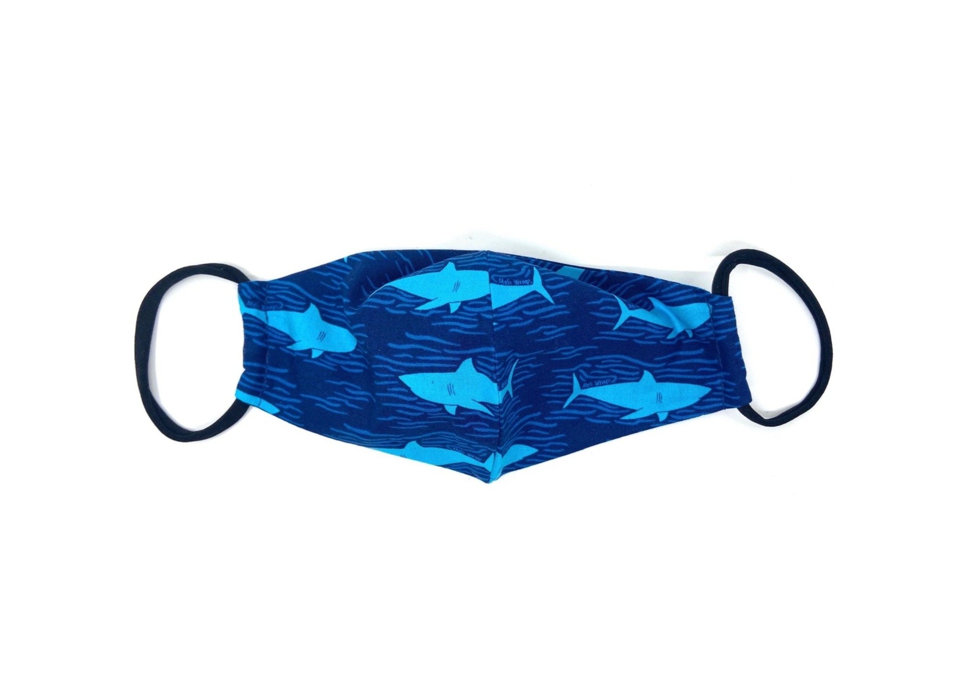 Meli Wraps 100% GOTS Organic Cotton Face Mask - Shark Print